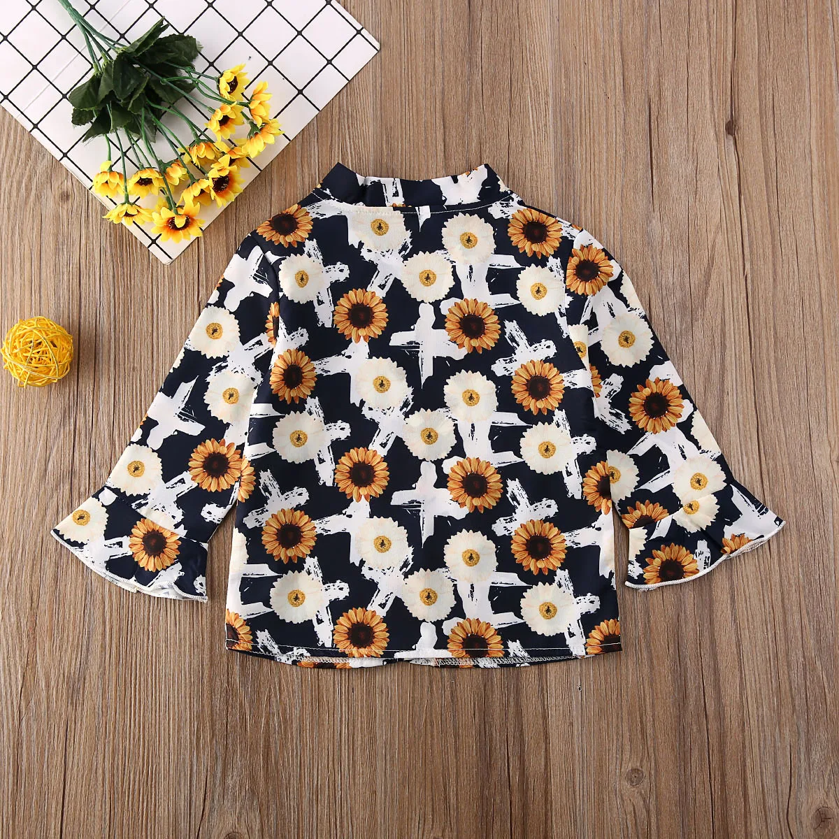 Модные детские блузки с цветочным принтом для маленьких девочек кардиган