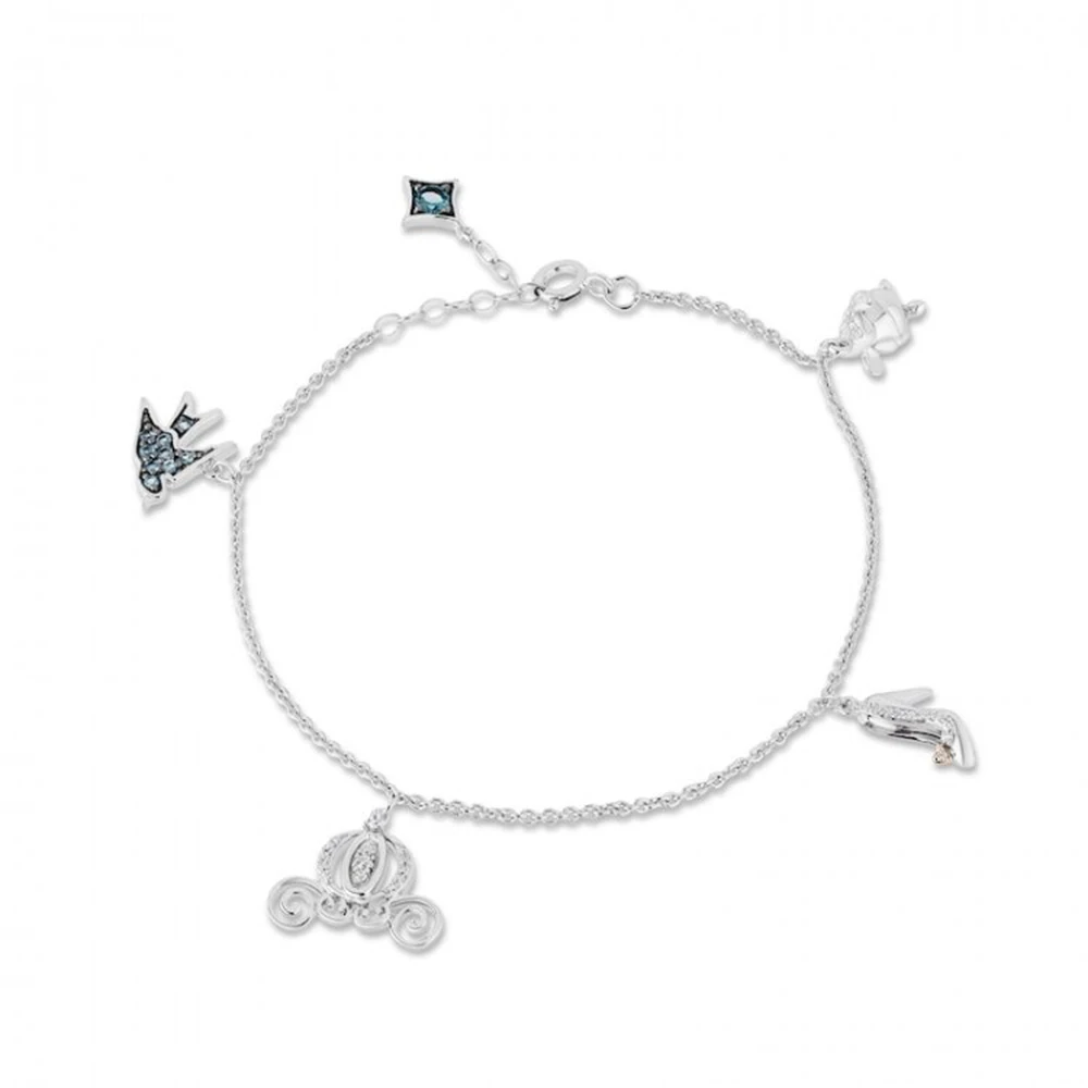

HESHI Collector's Edition Enchanted Cinderella Blue Topaz and Diamond Bracelet in Sterling Silver and Rose Gold