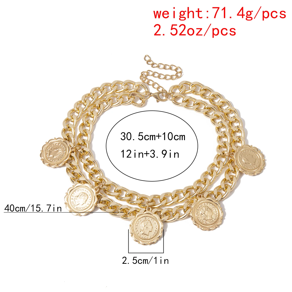 Крупное кубинское ожерелье под воротник в стиле панк цепь европейском и