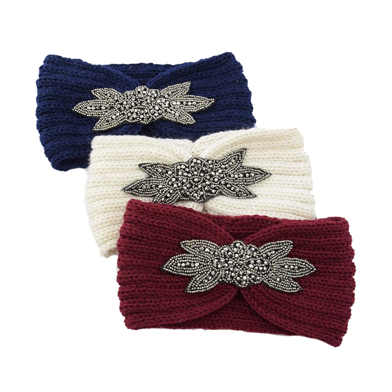 

1Pcs Women Knitted Headbands Women Winter Warm Crochet Head Wrap Wide Hair handband with Accessories hair bands for lady 2020