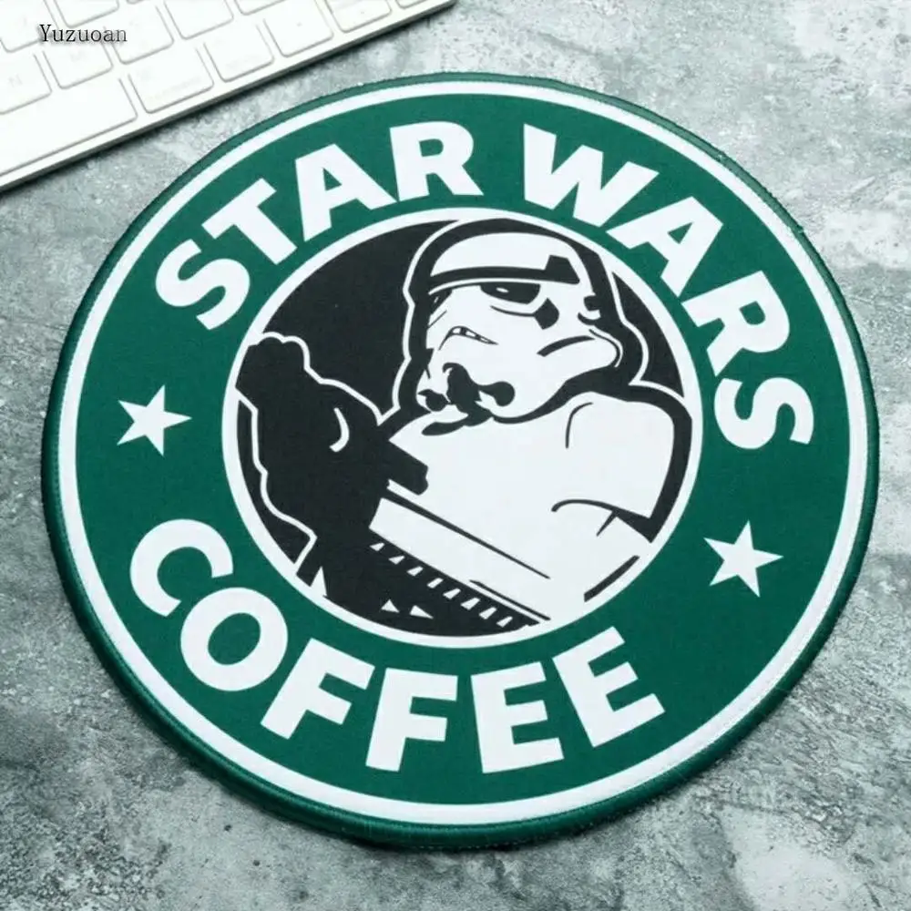 Yuzuoan игровой коврик для мыши Star Wars, креативный коврик для мыши с фильмом, с периферией, Звезда смерти, утолщенный игровой стол, круглый коврик, размер 22X22 см, 20X20 см - Цвет: Lock Edge 20X20CM