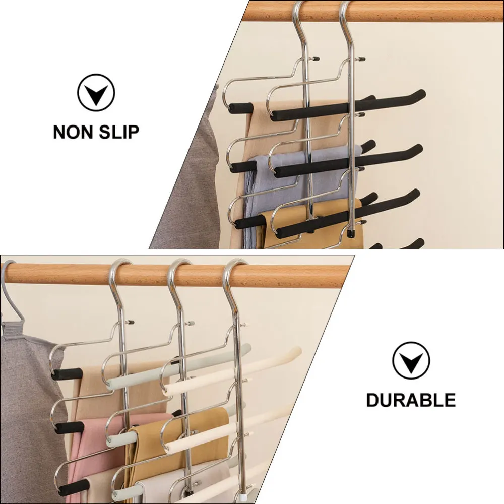 

2pcs Clothes Bracket Traceless Clothes Hanger Skidproof Hanger (Black Gray)