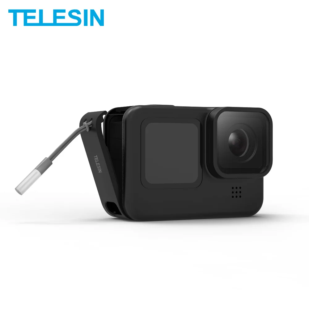 

TELESIN для GoPro 9 10, боковая крышка аккумулятора, съемная крышка с легким разъемом Type-C, зарядная крышка для телефона черного цвета