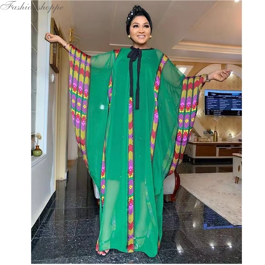 Новые модные африканские шифоновые свободные длинные Дашики большого размера