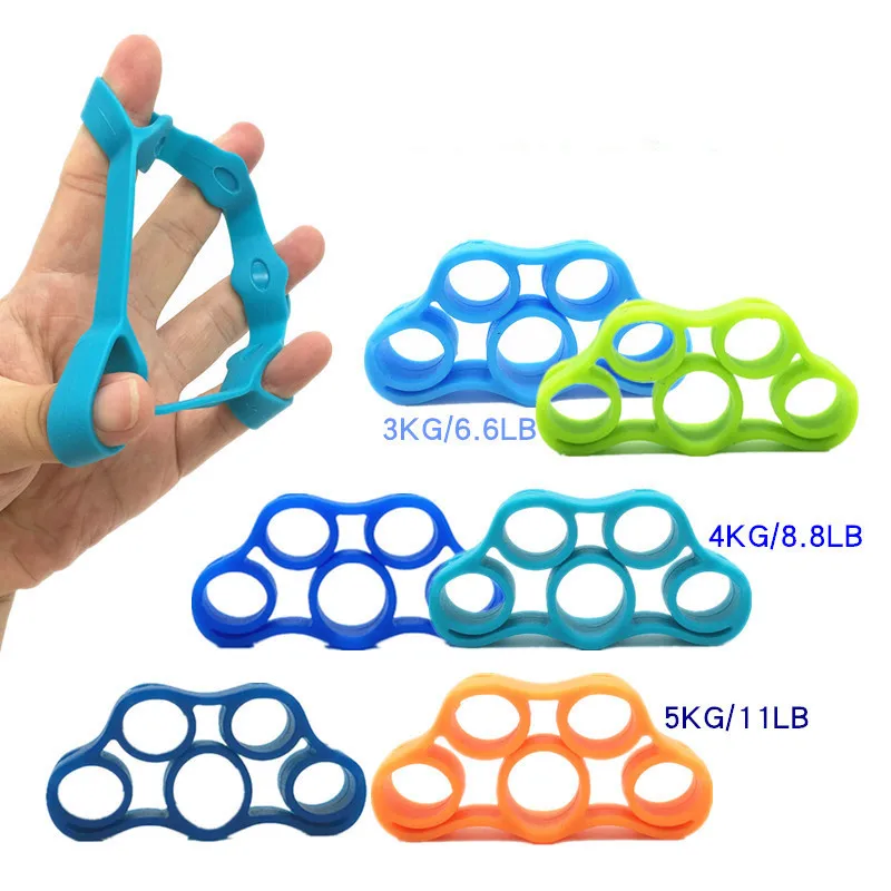 

3PCS Finger Gripper Silicone Hand Gripper Resistance Band Hand Grip Wrist Stretcher Finger Expander Strength Trainer Exercise