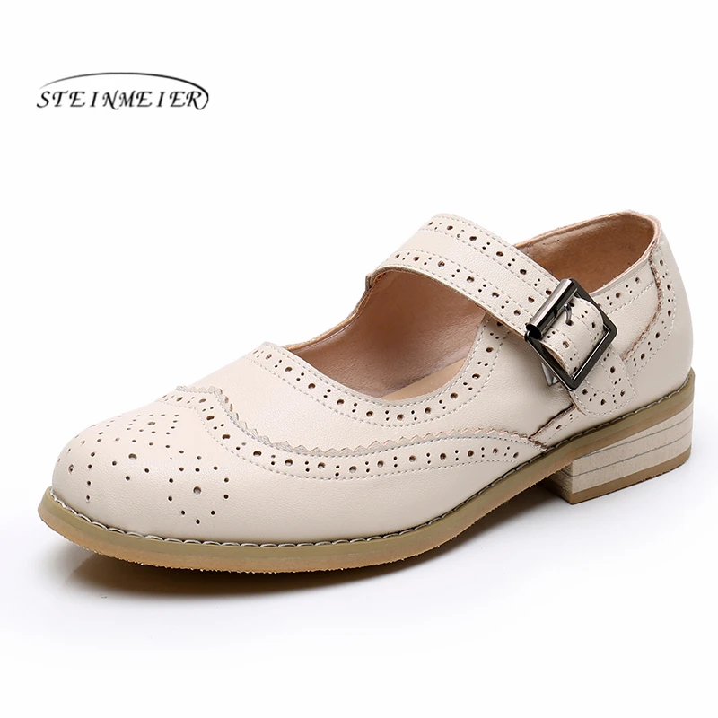 Женские туфли оксфорды на плоской подошве Модная женская обувь из натуральной