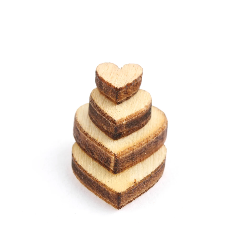 100 шт милые 4 размера смешанные деревенские деревянные любовь сердце для