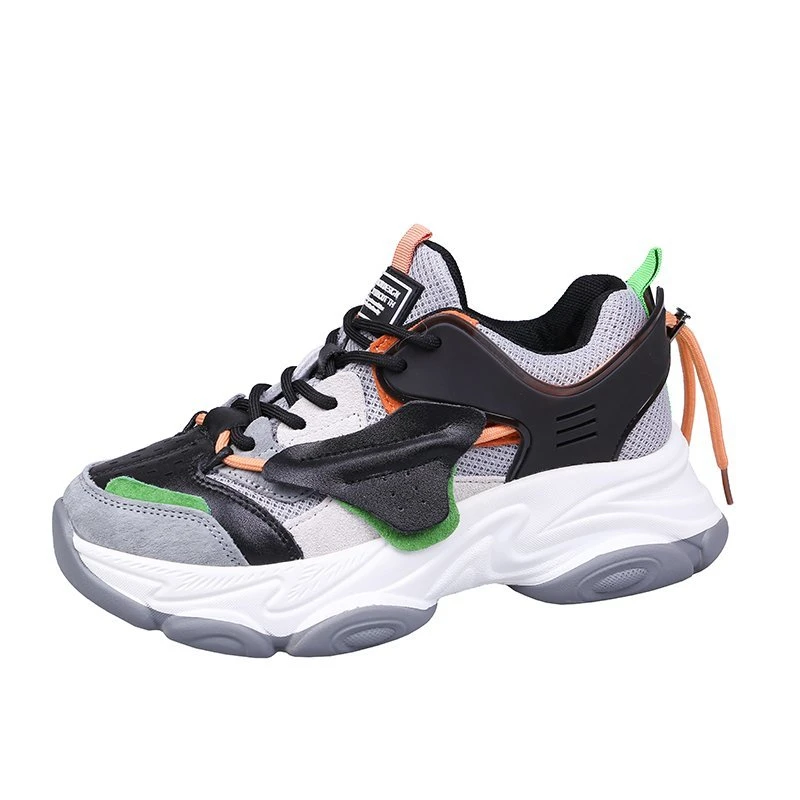 

2020 Autumn Women PlatformSneakers Fashion Leather Casual Trainers Luxury Designers Chunky Vulcanized Shoes Woman Footwear