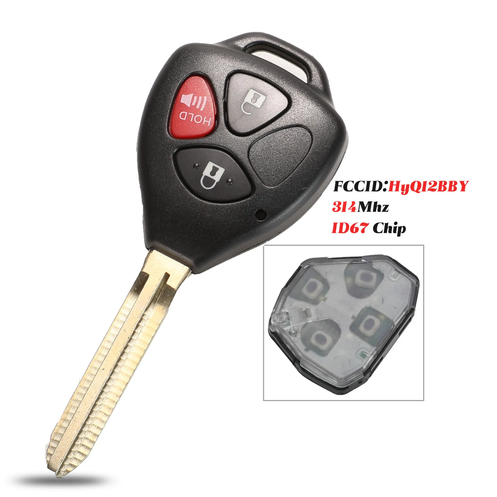 Jingyuqin HyQ12BBY 314 МГц чип ID67 дистанционный Автомобильный ключ полный для Toyota RAV4 Yaris Venza