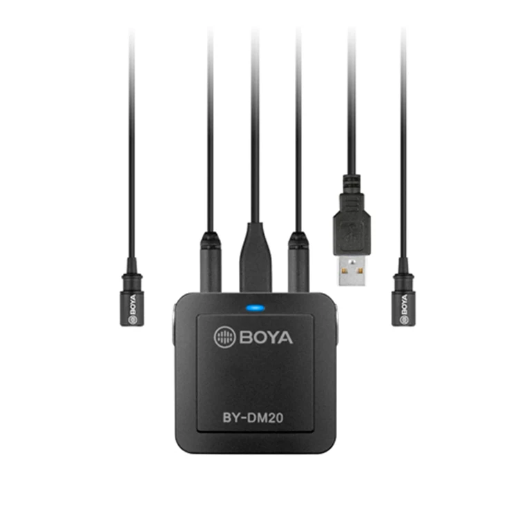 

Dual-Channel Recording Kit BOYA BY-DM20 Lavalier Microphone for Lighnting/Andriod Type-C USB Port/Laptop Devices