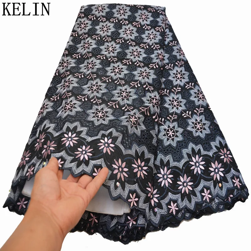 

African Cotton Lace Fabric 2020 High Quality Lace Swiss Voile Lace In Switzerland Fabric With Stones CON011