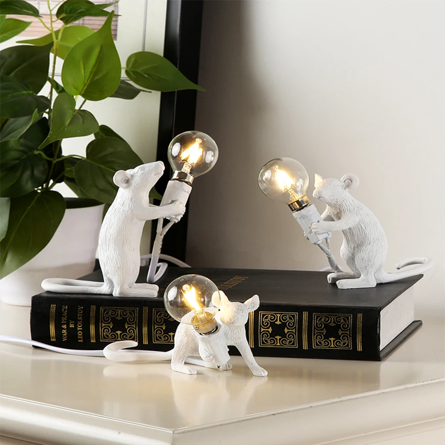 

Morden LED Mouse Desk Lamps Bedside Table Lamp For Home Bedroom Decoration Art deco Rat Night Lights EU/AU/US/UK Plug