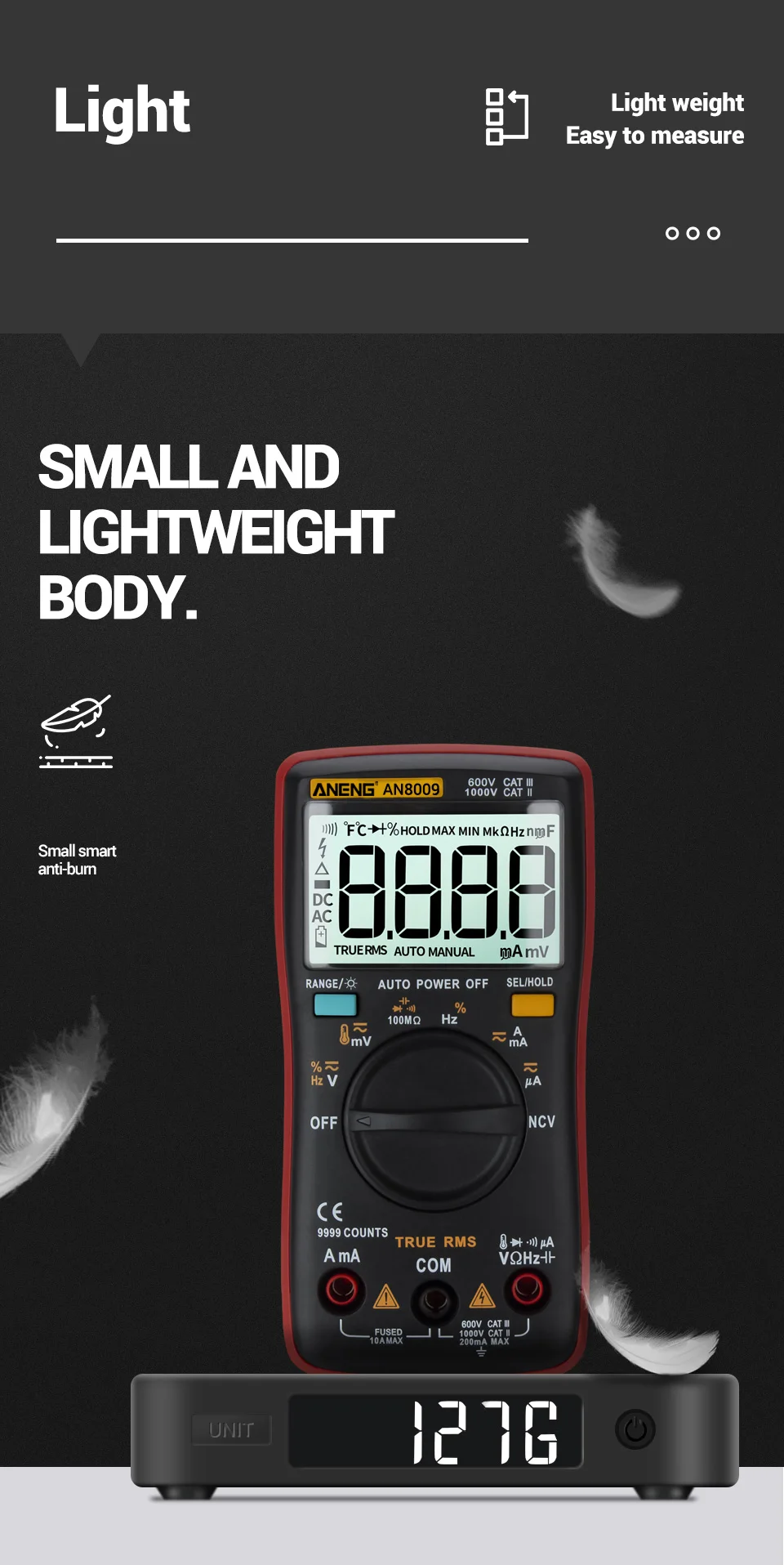 ANENG AN8009 мультиметр цифровой тестер multimeter esr метр мультиметры 9999 граф цифровой мультиметр транзистор тестер tester мултиметр тестор мультитестер мультиметр с термопарой конденсатор автоматический мультимет