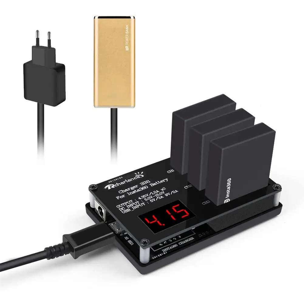 3 в 1 микро USB зарядное устройство для InstaHiMISS60 ONE X панорамная камера 60 минут Быстрая