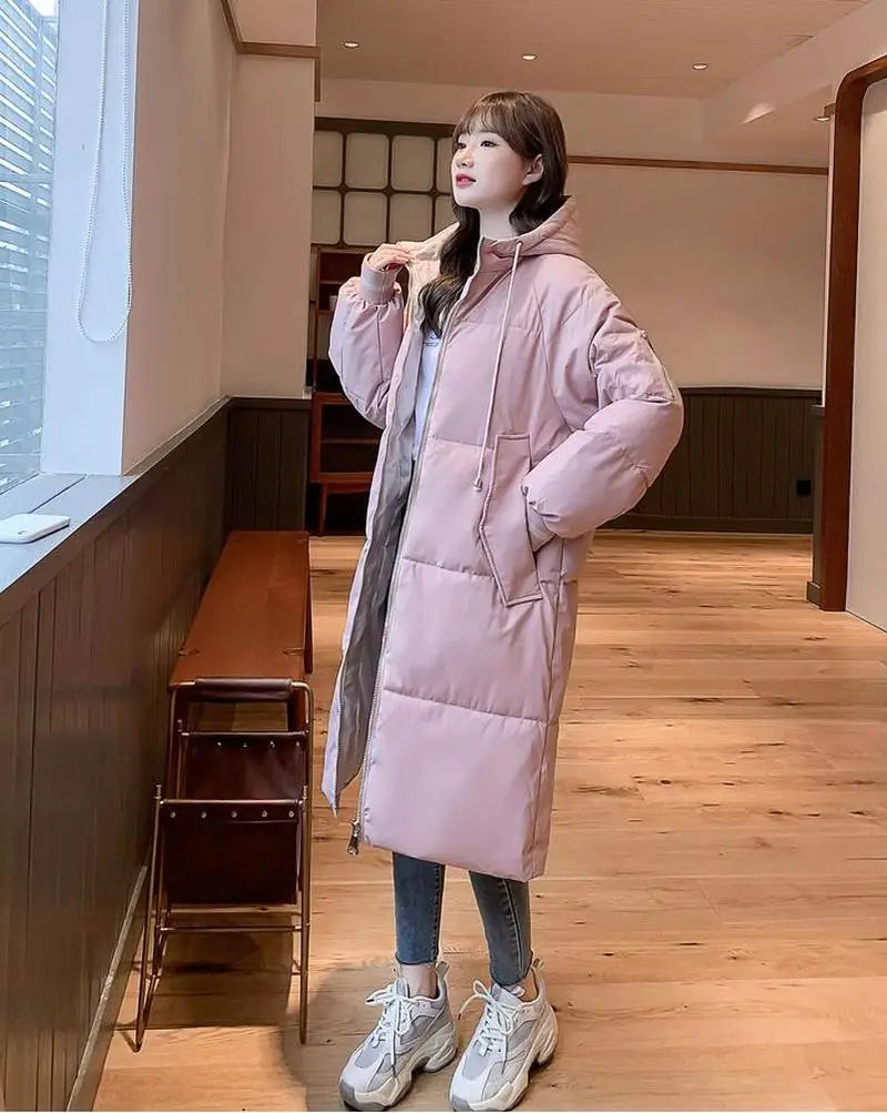 2020 Long Winter Coat Women Hooded Down Parka Ladies New Warm Winter Jacket Women Loose Big Fur Collar Jacket Coat CL757