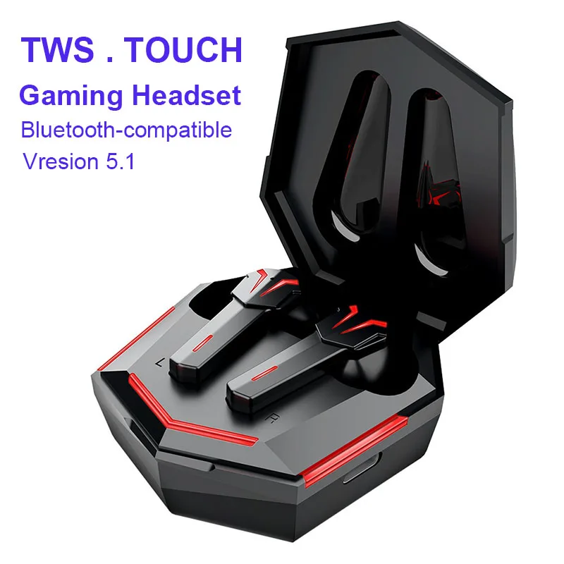 

Gaming Headset Bluetooth Headphones Wireless V5.1 TWS Earbuds Noise Cancelling Hansfree Earphones with Microphone for Game phone