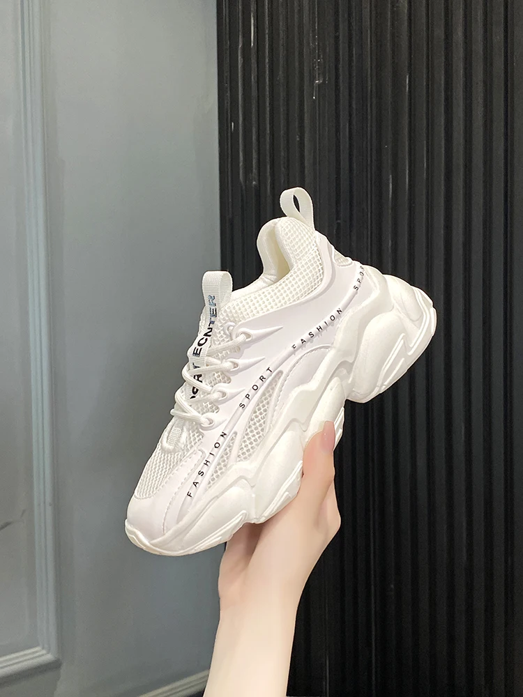 

Thick-Soled Increased Women's Shoes Spring And Summer New Everyday All-Match Mesh Breathable Casual Sneakers