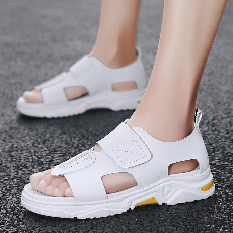 Сандалии мужские из натуральной кожи пляжные босоножки без застежки