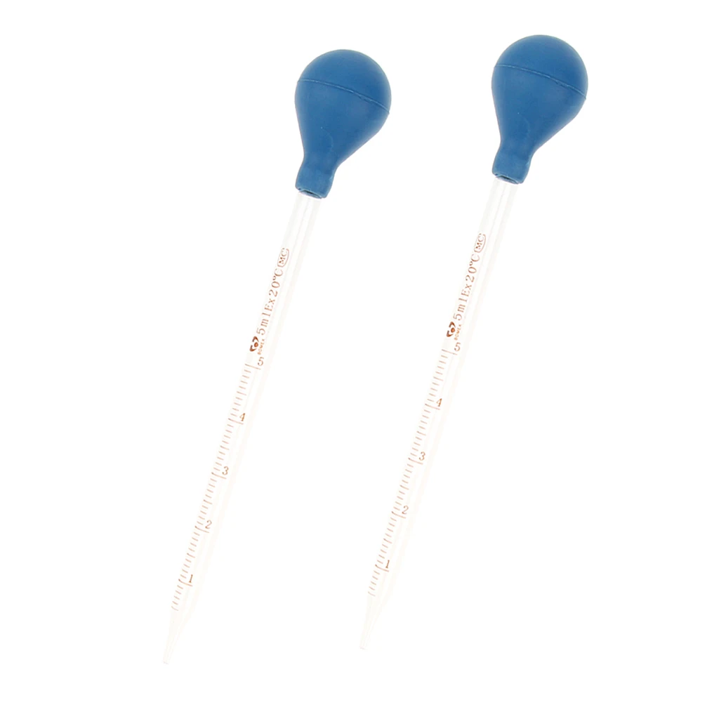 2 шт 5 мл стеклянная пипетка с резиновой колбой лабораторная химия капельница