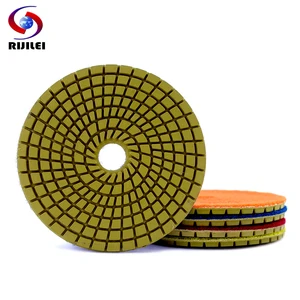 RIJILEI 5 шт. 4 дюйма Wet Алмазный Полировочный диск колодки 5 шагов шлифовальные диски для Гранит камень бетонный пол Мрамор полировка
