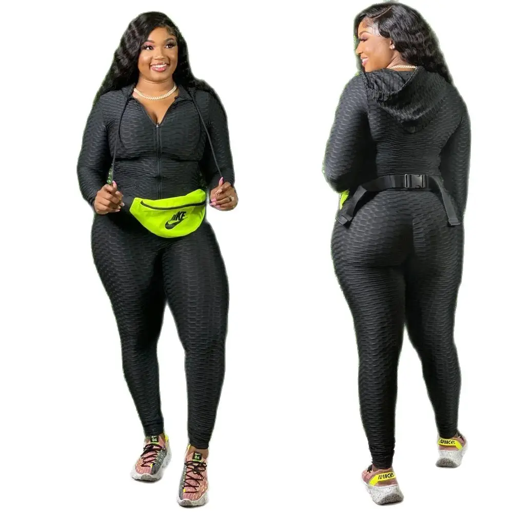 

Plus Size Two Piece Jogger Sets Outfits Sweatpants And Hoodie Sweat Suit 2 Piece Sets Womens Clothing Fall 4XL 5XL Tracksuit