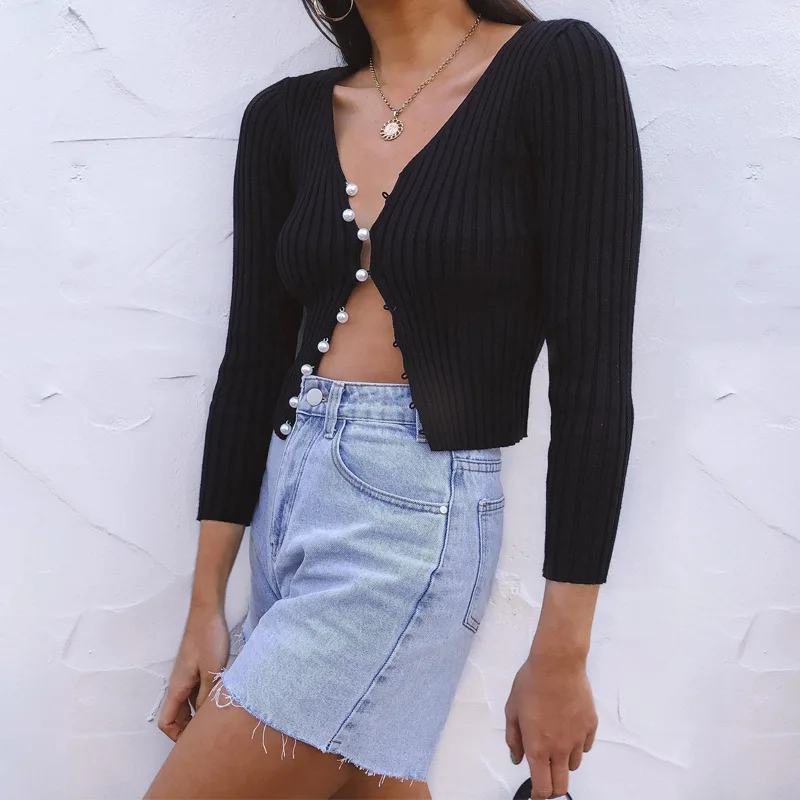 

Sexy Women Ladies Blouse Front Tie Up Crop Top Womens Wrap Open Cardigan Top V neck Knitting Button Short Tops