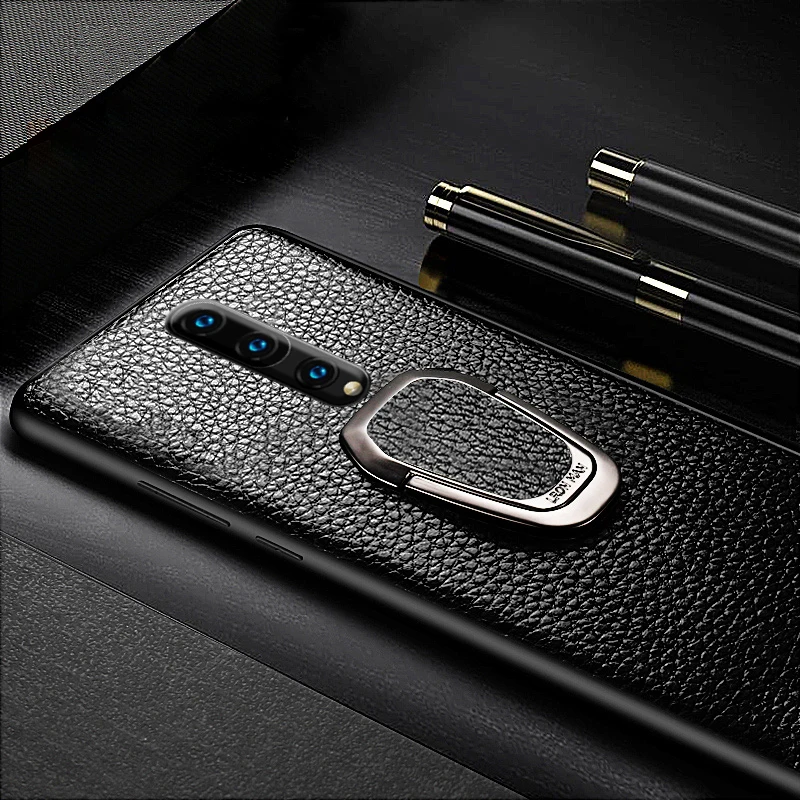 Чехол для телефона Oneplus 7T Pro 7 8 6 6T текстура из воловьей кожи с кронштейном