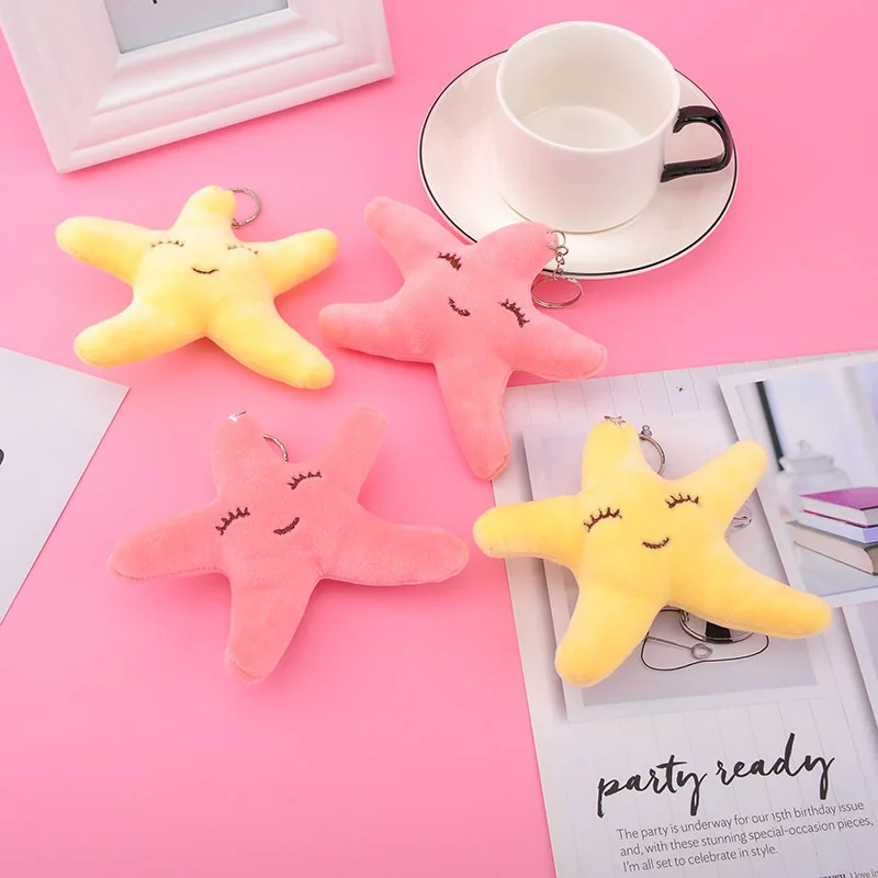 

10Pcs New Mini Starfish Dolphin Rabbit Giraffe Doll Keychain Pendant Doll Cute Plush Doll Bag Pendant School Bag Pendant