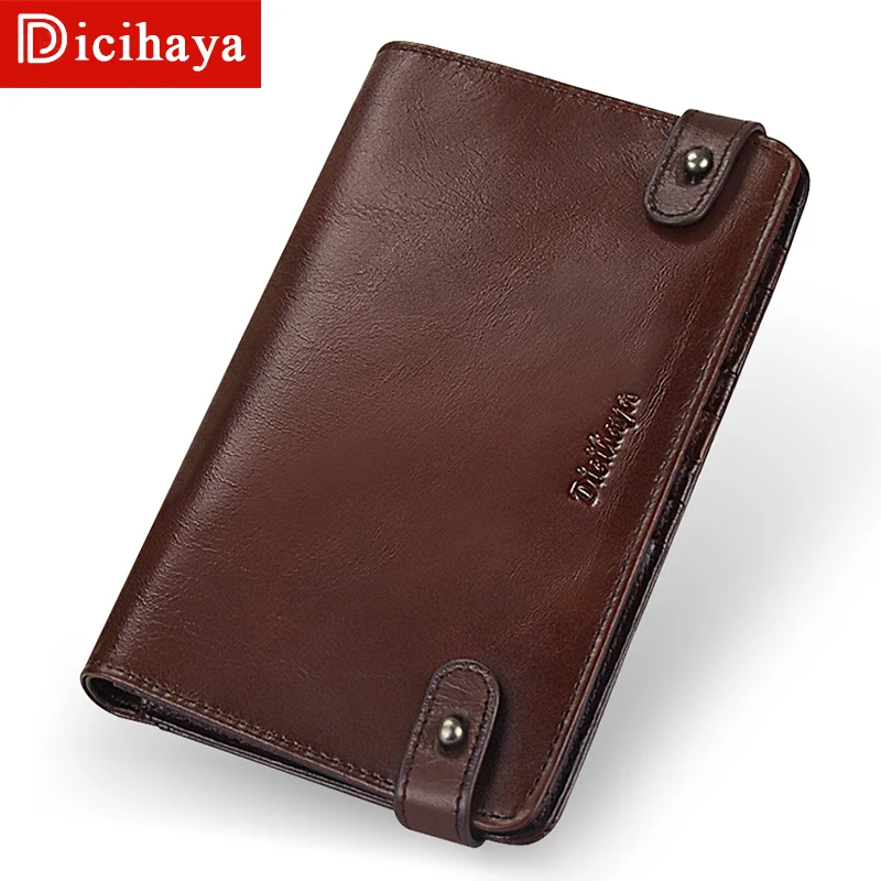 

DICIHAYA Luxury Designer Mens Wallet Leather Bifold Long Wallets Men Hasp Vintage Male Purse Coin Pouch Multi-functional Card