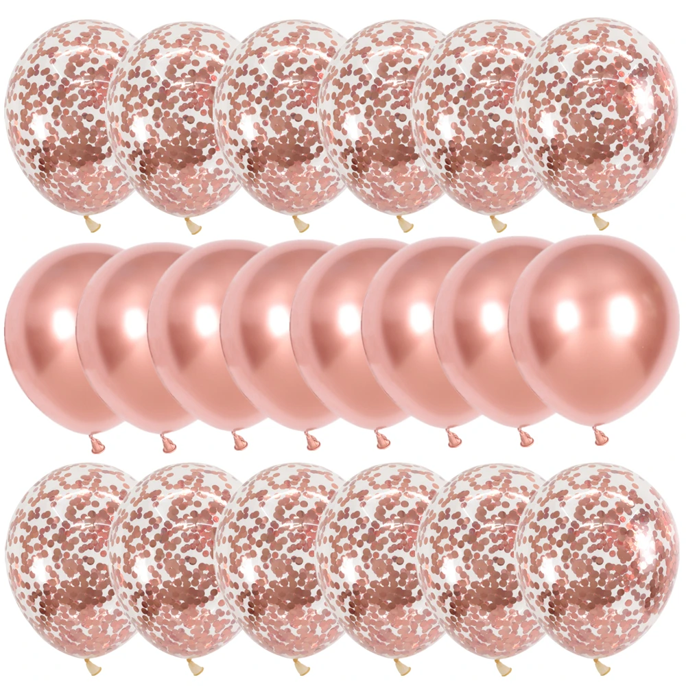 20 шт. 12 дюймов розовое золото металлические хромированные латексные шары - Фото №1