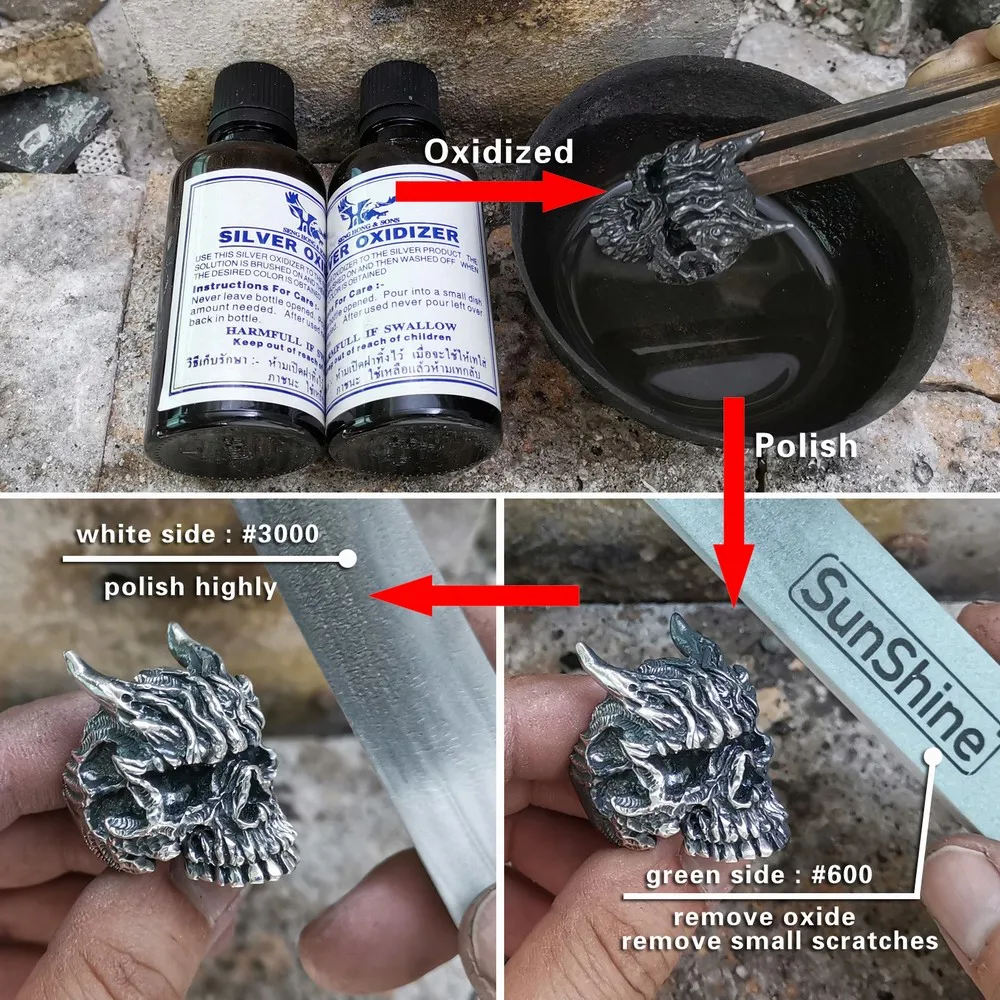 Мужское байкерское кольцо в стиле панк LINSION 925 пробы серебряное виде черепа