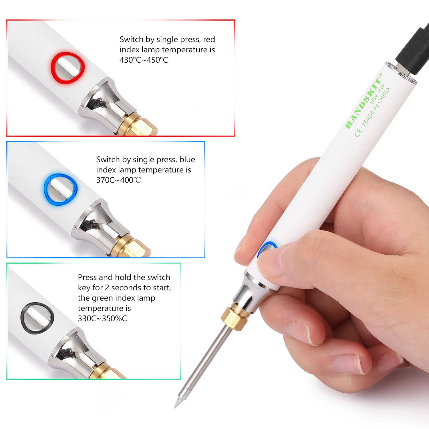 Handskit USB зарядка паяльник 5 в 8 вт регулируемая температура электрический комплект