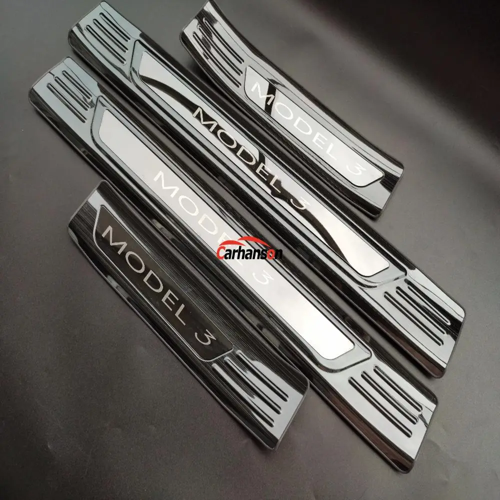 Накладка на порог для Tesla Model 3 накладка из нержавеющей стали Защитная Наклейка