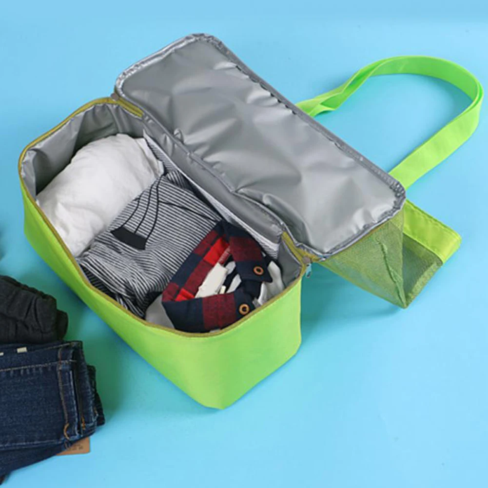 

Creative Home Double Aluminum Foil Insulation Lunch Box Picnic Bag Travel Shoulder Bag Mesh Clothing Beach Bag
