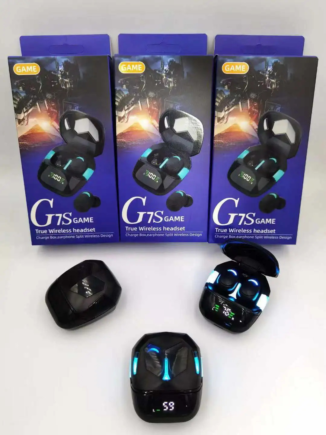 Wireless Bluetooth 5.1 Headset G7S Game TWS Real Earphone Radio Competition Low Delay In-ear Driver Headphones Earbuds PK G6S |
