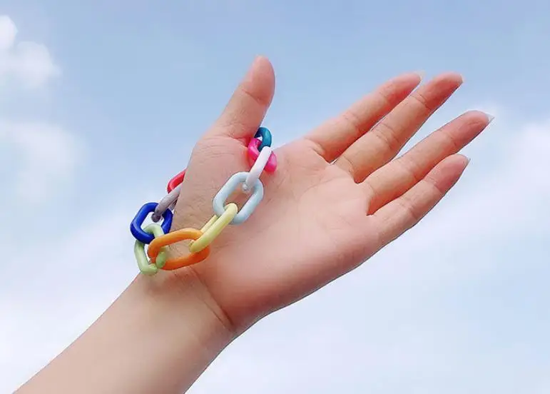 solid bracelet Прозрачный акриловый браслет u-образный прозрачная смола браслеты сплошной цвет браслет «Радуга» Для женщин пляж и путешествие ювелирные изделия - Окраска металла: solid bracelet
