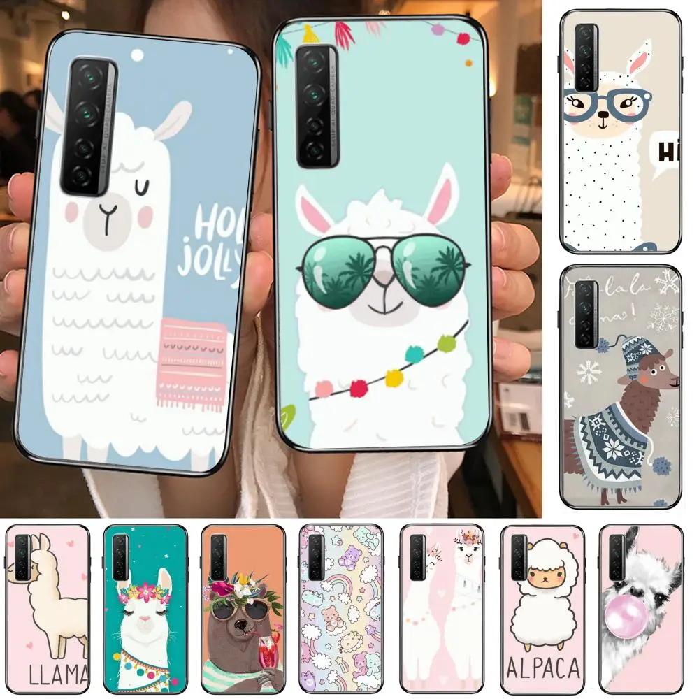 

Cute little alpaca case Phone Case For Huawei mate 40 30 10 20 40 8 9 Lite Z Pro Black Etui 3D Coque Painting Hoesjes 5g black