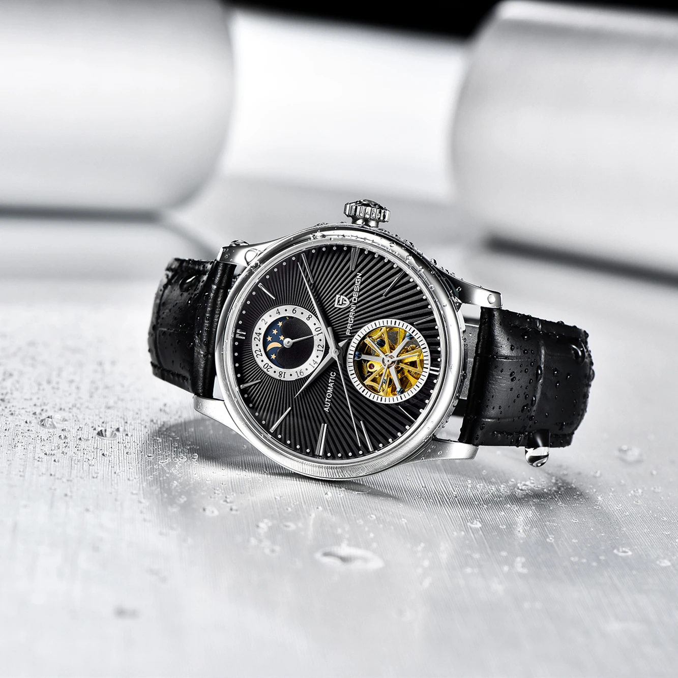 Часы PAGANI мужские классические автоматические из натуральной кожи | Наручные часы