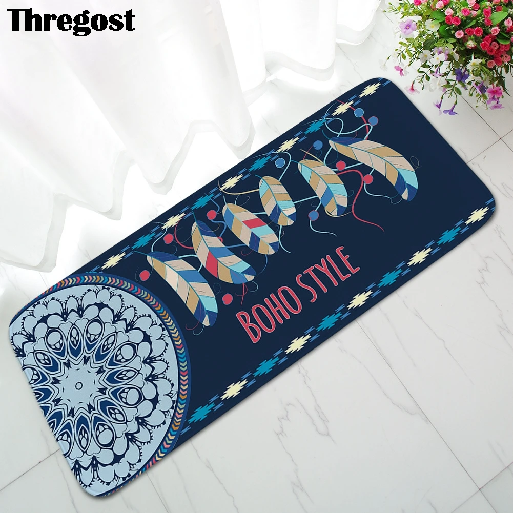 Индийский богемный узор Коврик панды на плюшевой подкладке Кухня коврик коврики