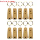 10 шт.лот включает батарейку, пробковое освещение для бутылки вина, 2 м, 1 м, Сказочная гирлянда из медного провода, огни на Рождество, праздник вечерние вечеринку, свадьбу, Dec