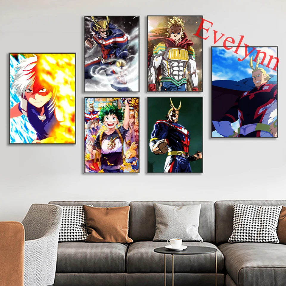 

My Hero Academia，Home Wall Art Painting Posters ，Children Room Decor Picture ，Modern Living Room Cartoon Prints Unique Gift