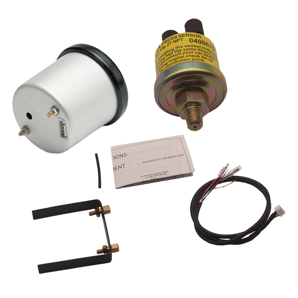 Светодиодный автомобильный измеритель давления масла 7 цветов 2 &quot/52 мм|Датчики