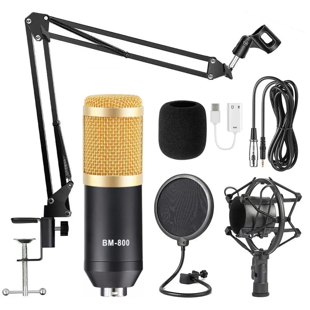 

BM-800 Condenser Microphone Karaoke Studio Live Streaming KTV Mic For Radio Braodcasting Singing Recording Computer Webcast