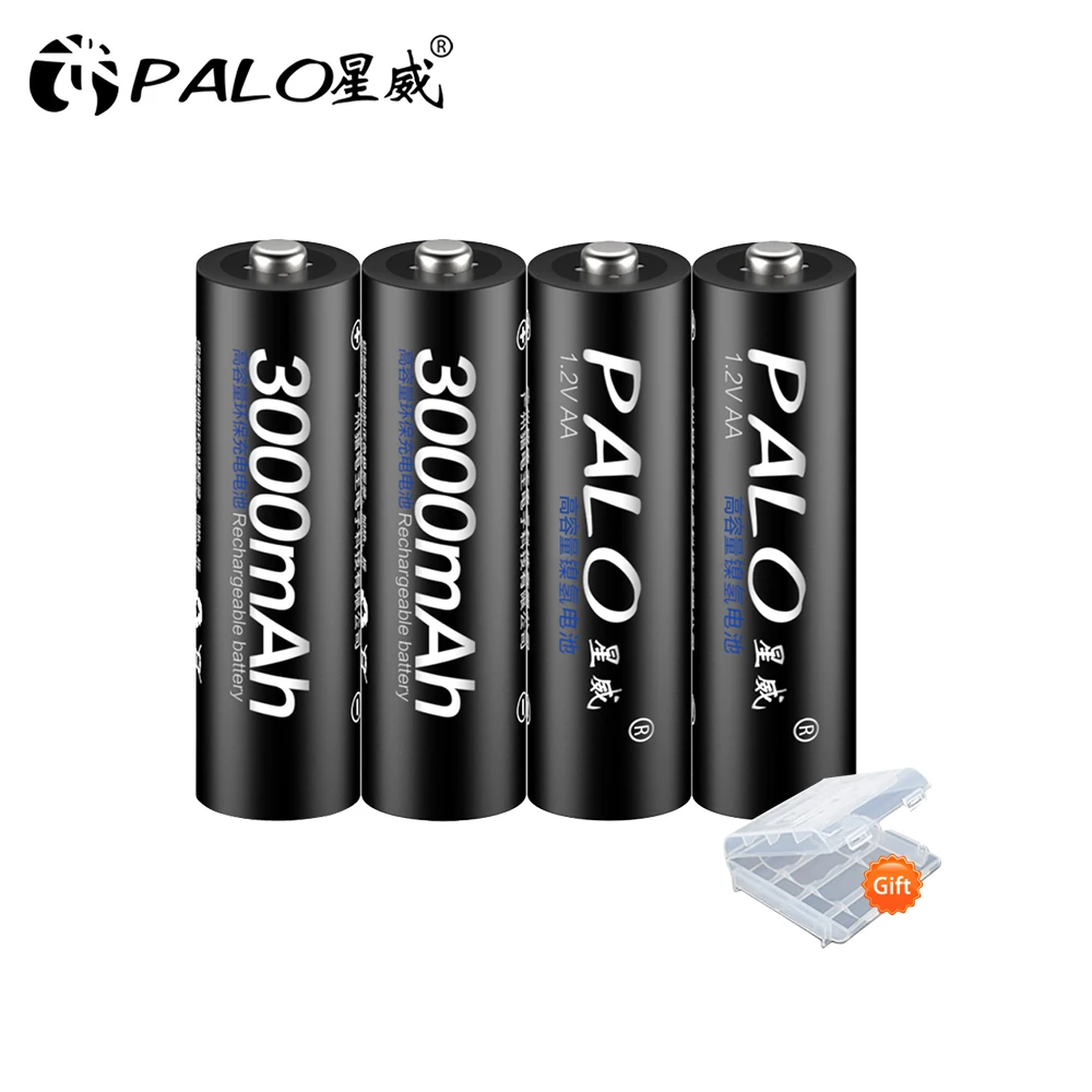 8Pcs ПАЛО 1.2V AA батареи Rechargeble батареи 3000mah 2A Baterias Ni-MH аккумуляторная батарея для фонарика