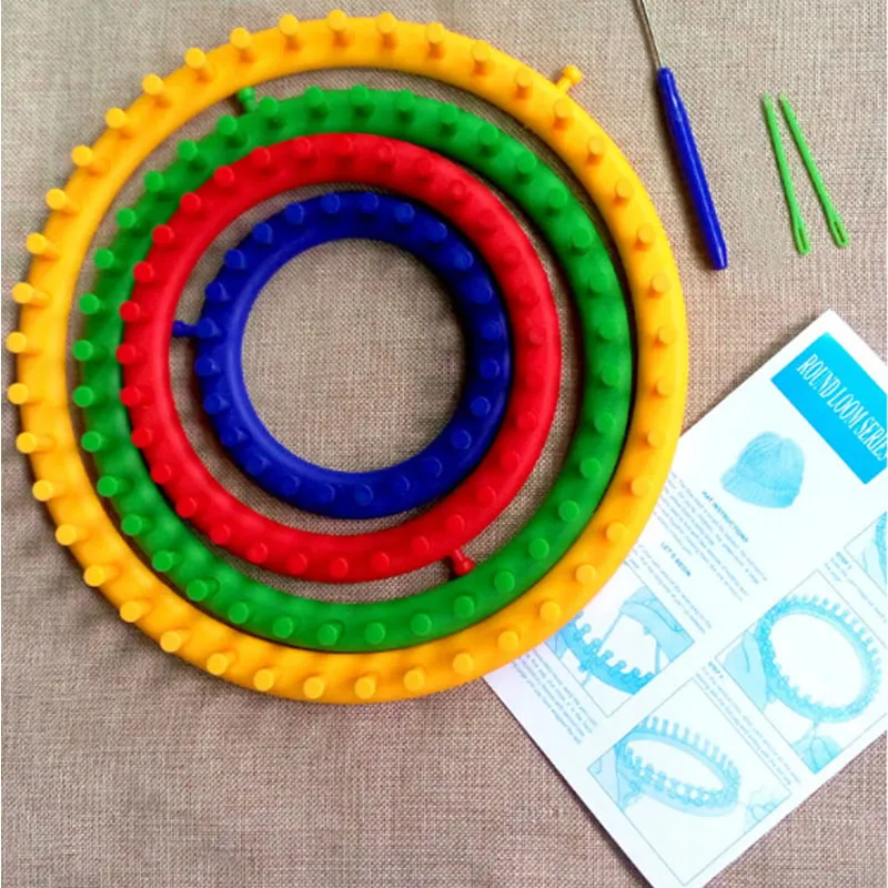 

Новинка 4 шт./компл. «сделай сам» круглая шляпа вязаный набор ткацкого станка 4 размера 14 см 19 см 25 см 30 см ALI88