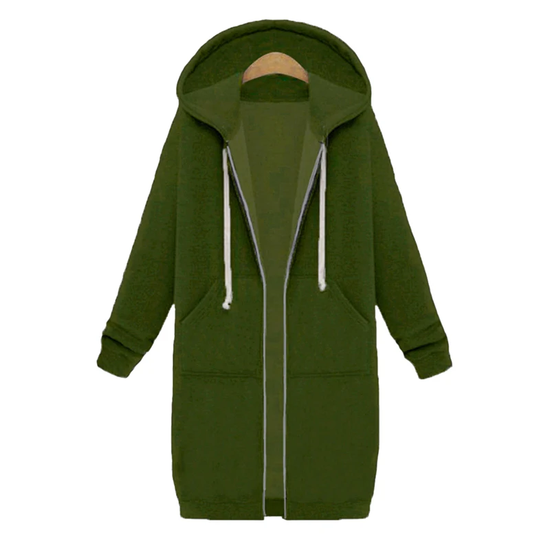 

Puimentiua New Casual Autumn 2021 Hoodie Zipper Long Coat Sweatshirt Women Plus Size Loose Oversized Jacket Coat Women Hoodies