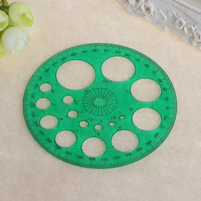 

360 Degree Protractor All Round Ruler Template Circle School Drafting Supplies