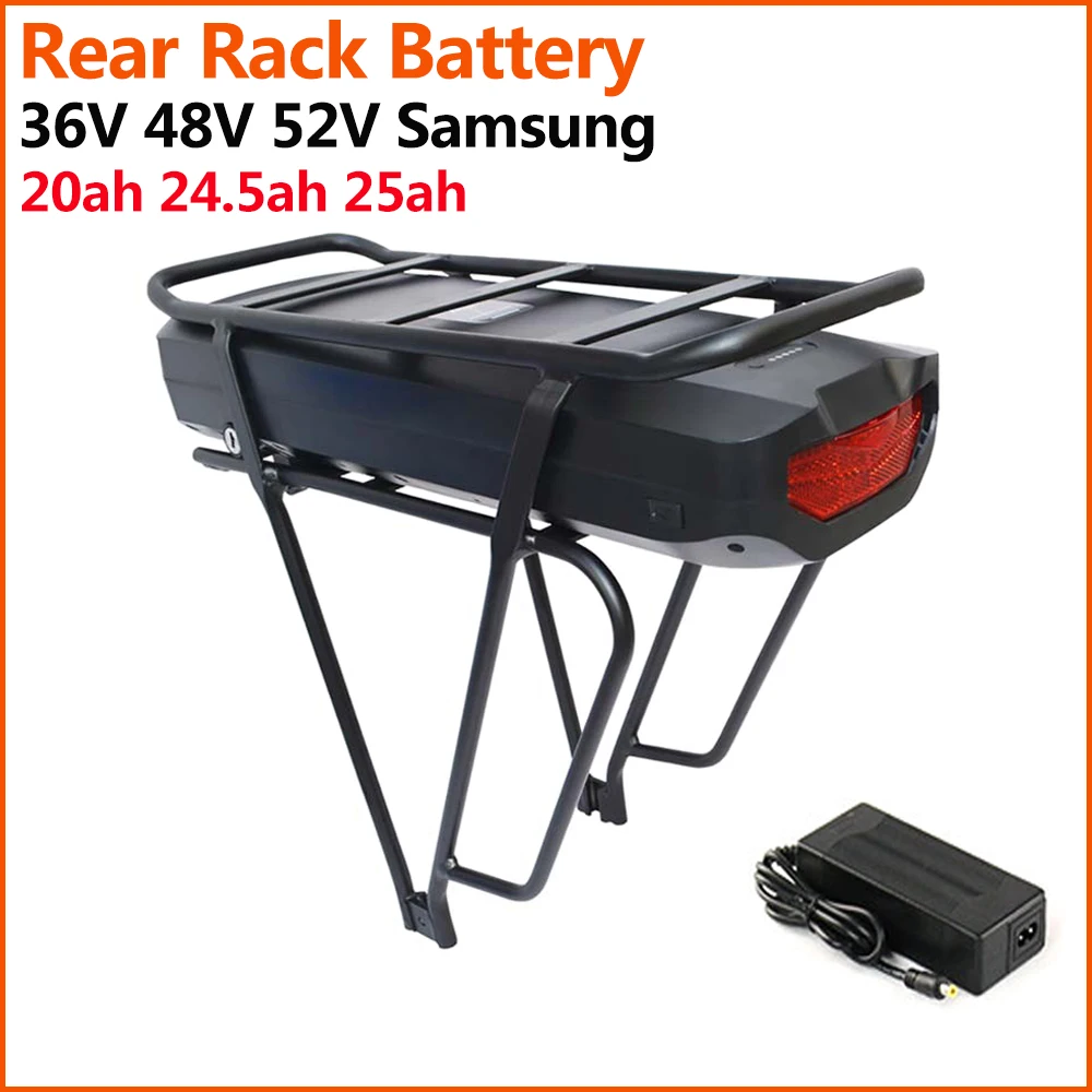 Rear Rack eBike Battery 52V 24.5Ah 17.5Ah 48V 20Ah 36V 25Ah Samsung Cell Bicycle for Bafang 1500W 1000W 750W 500W Motor | Спорт и