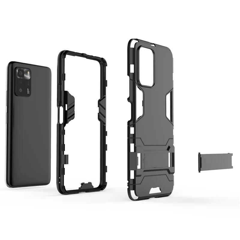For Xiaomi Poco X3 GT Case Cover Shockproof TPU Bumper Robot Bracket KickStand Armor Back Cover Poco X3 GT Phone Case Poco X3 GT