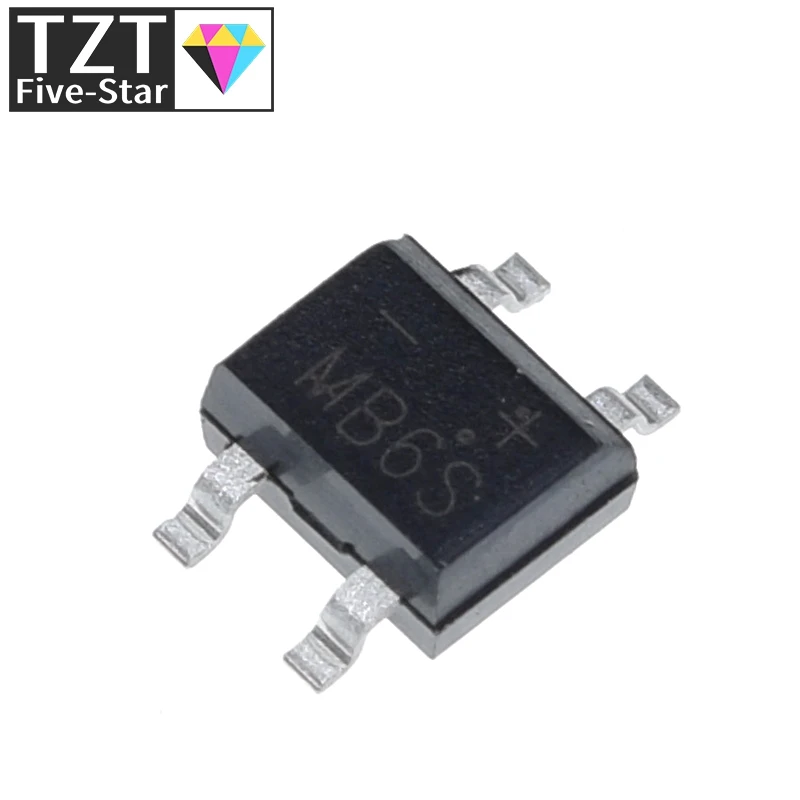 10 шт. 600V 0.5A лапками углублением SOP 4 SMD выпрямительный диод мост mb6s|Выпрямители| |
